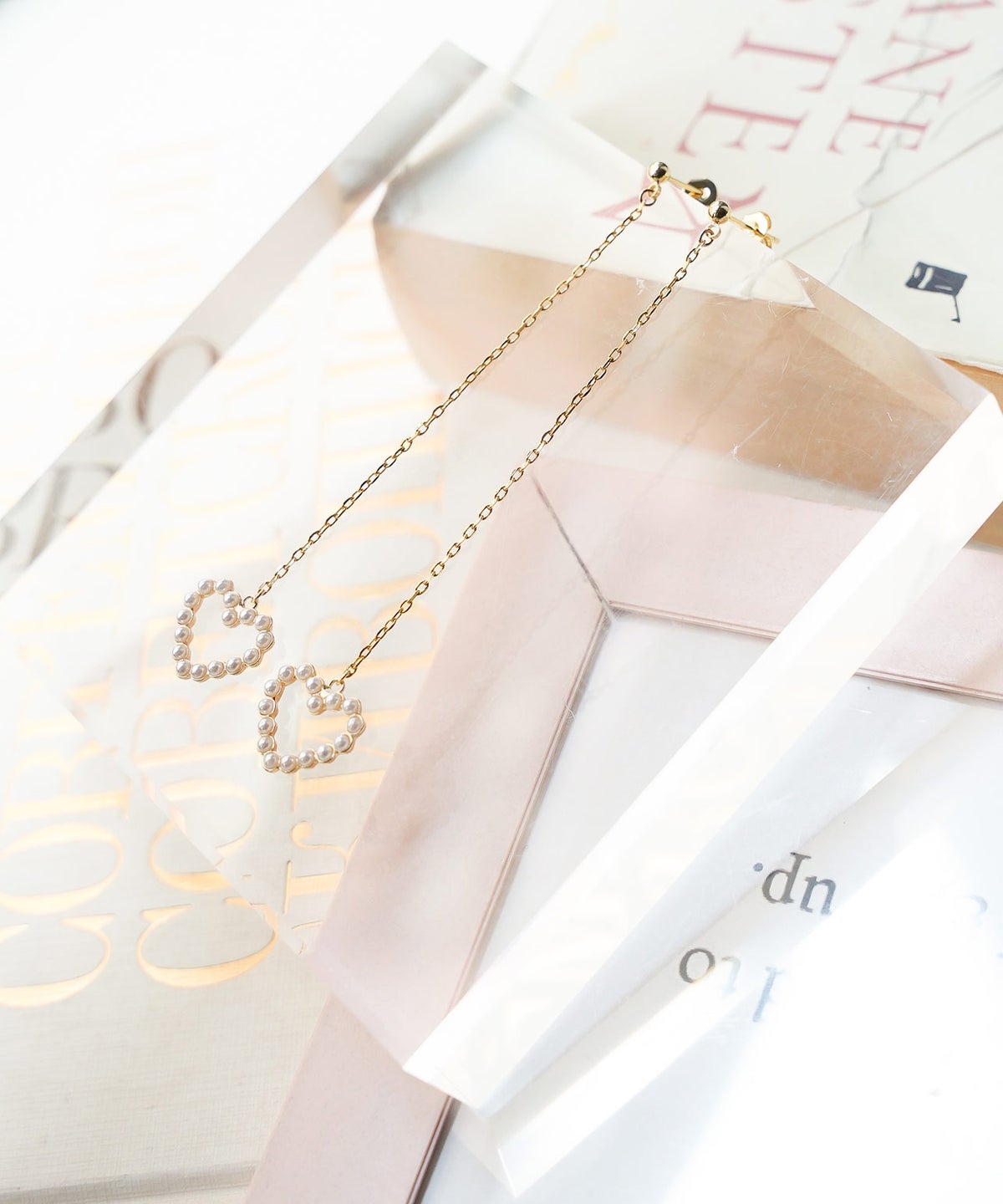 パール オープン ハート ロング ピアス イヤリング Pearl Open Heart Long Pierce Earring