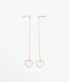 パール オープン ハート ロング ピアス イヤリング Pearl Open Heart Long Pierce Earring