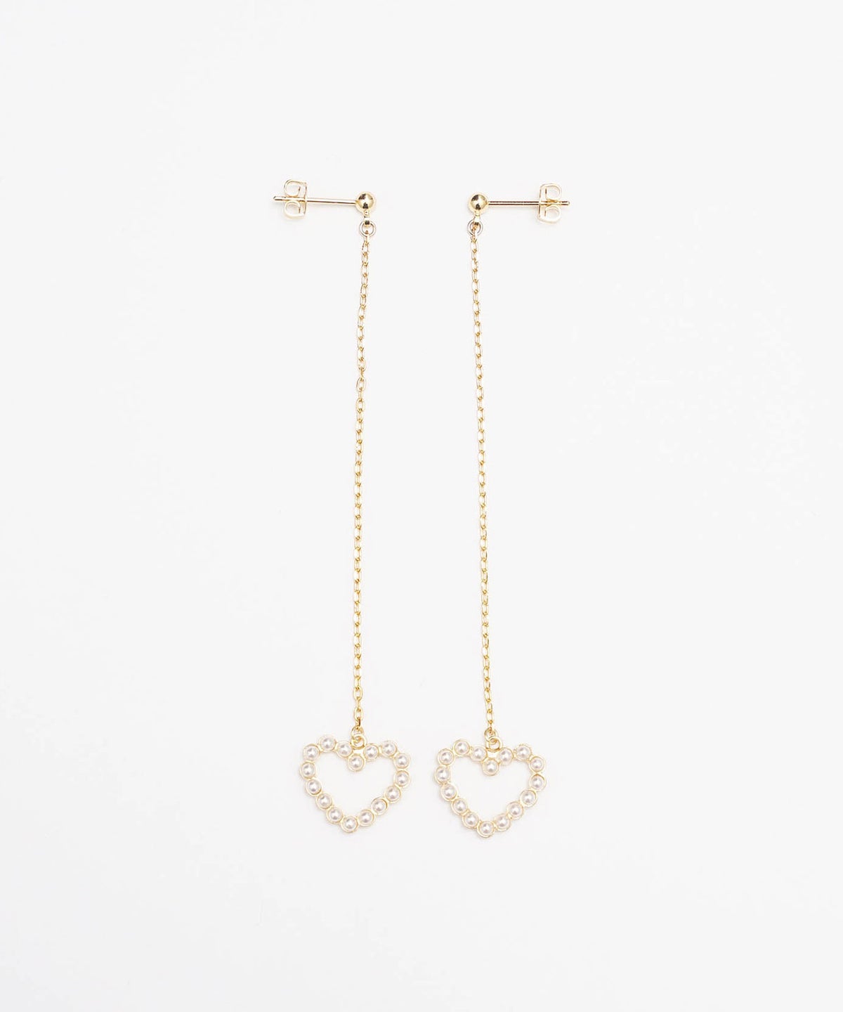 パール オープン ハート ロング ピアス イヤリング Pearl Open Heart Long Pierce Earring