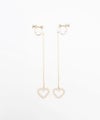 パール オープン ハート ロング ピアス イヤリング Pearl Open Heart Long Pierce Earring